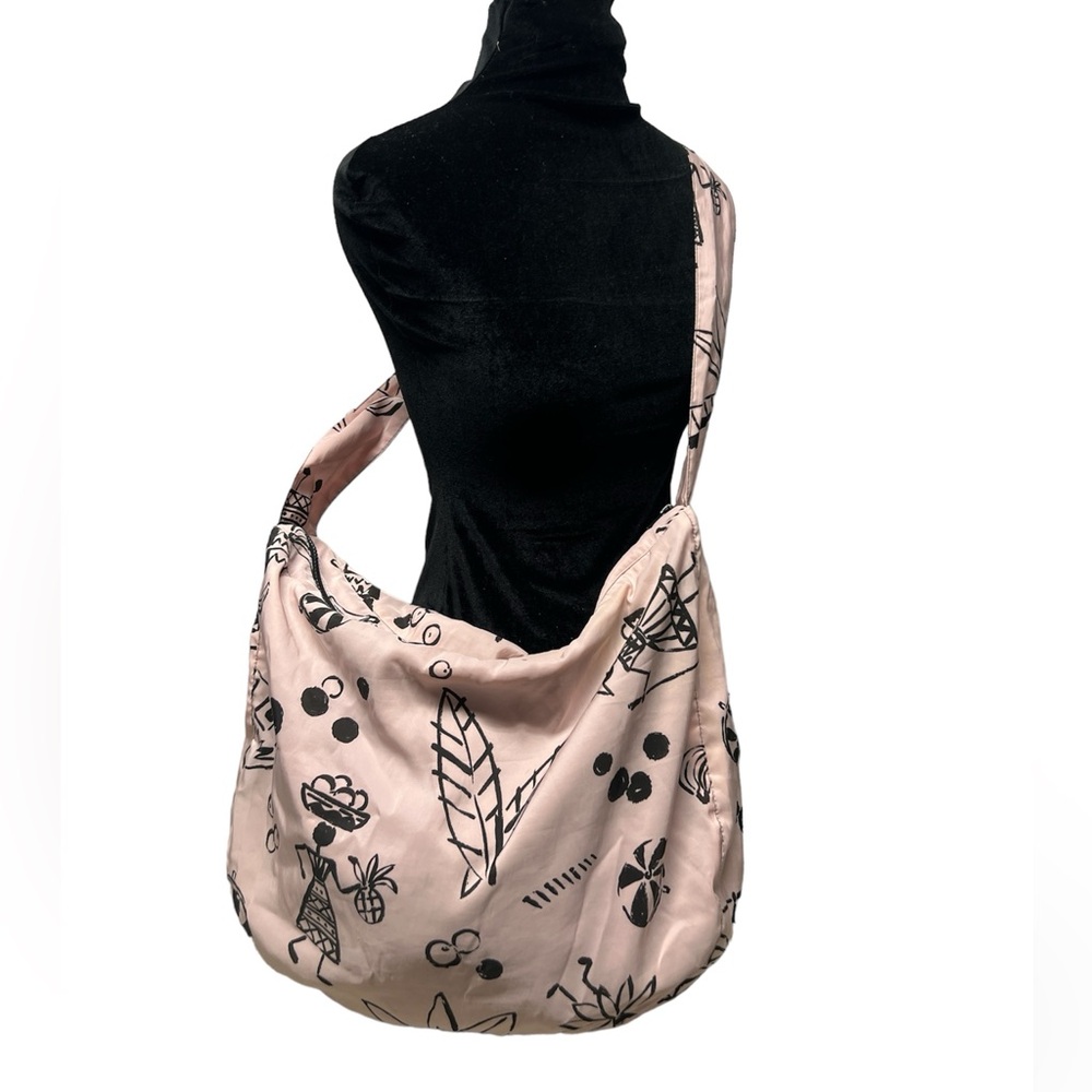 Mycra Pac Tour light pink geometric print crossbody tote bag sack purse